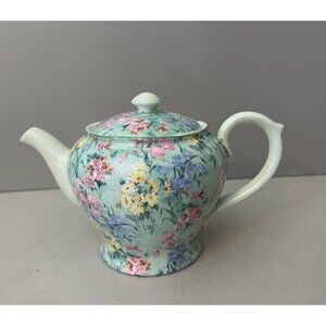 Shelley Melody Chintz Teapot w/ Lid Shabby Chic China Cottagecore Floral Print